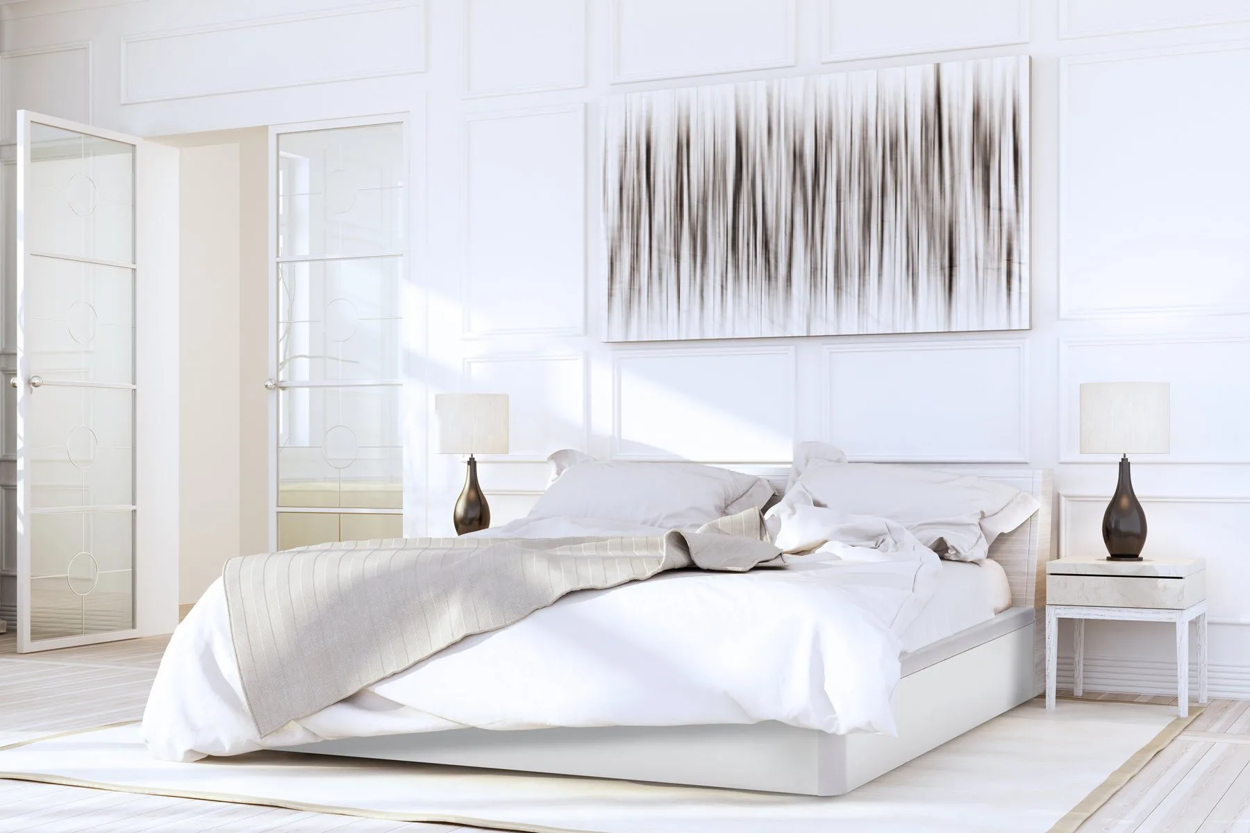 Canape madera blanco en dormitorio jpg